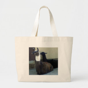 Llamas as the Zoo image Large Tote Bag