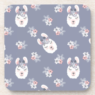 Llamas & Flowers Pattern Coaster