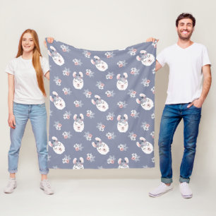 Llamas & Flowers Pattern Fleece Blanket