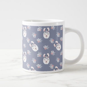 Llamas & Flowers Pattern Large Coffee Mug