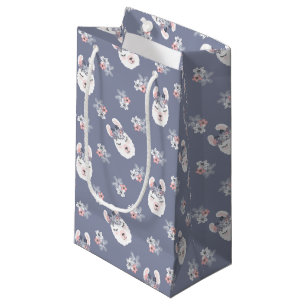 Llamas & Flowers Pattern Small Gift Bag