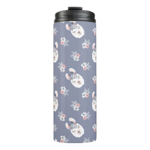Llamas & Flowers Pattern Thermal Tumbler