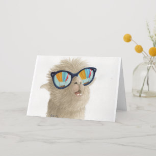 Llamas in Shades: August Greeting Cards A5