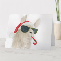 Llamas in Shades: December Greeting Cards 8.5"x11"