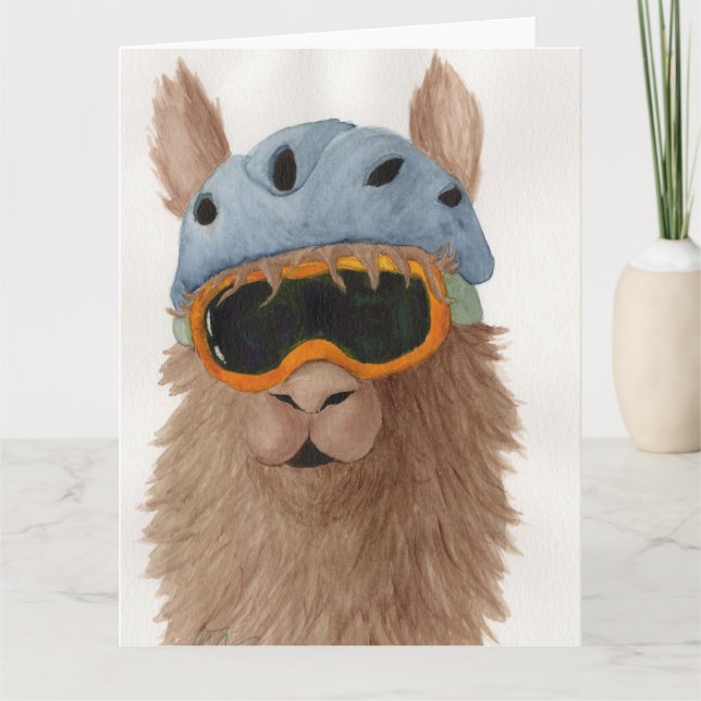 Llamas in Shades: January Greeting Card 8.5"x11" (Front)