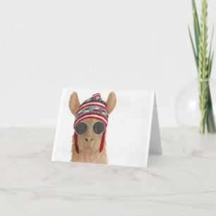 Llamas in Shades: July Greeting Card 4"x5.6"