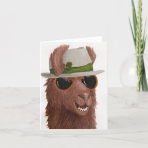 Llamas in Shades: March Greeting Card 4"x5.6"