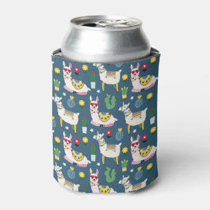 Llamas In Sunglasses Pattern Can Cooler