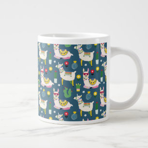 Llamas In Sunglasses Pattern Large Coffee Mug