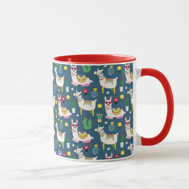 Llamas In Sunglasses Pattern Mug (Right)