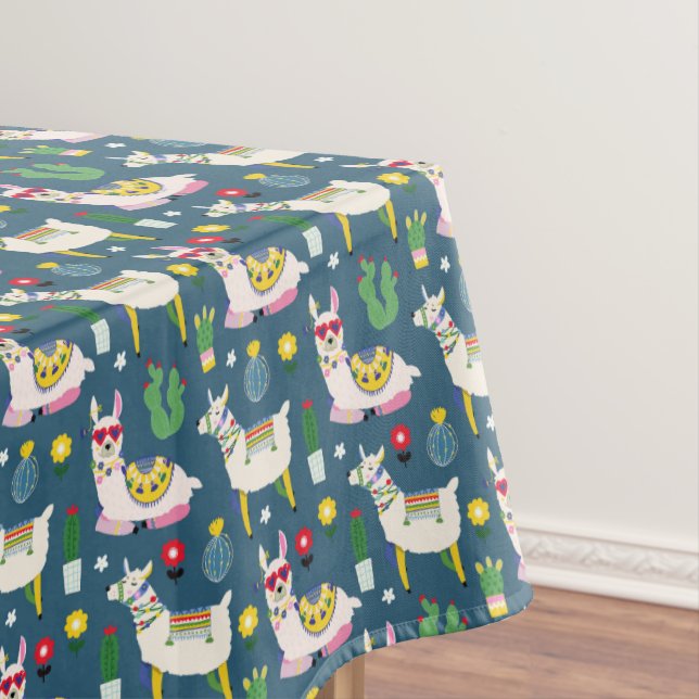 Llamas In Sunglasses Pattern Tablecloth (In Situ)