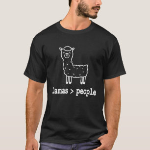 Llamas Love Animals more than People T-Shirt