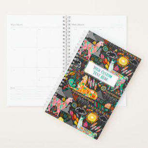 Llamas on Grey Personalised Planner
