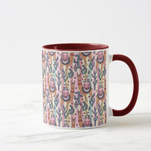 Llamas On Stripes Pattern Mug