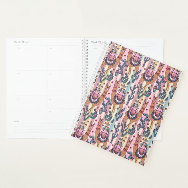 Llamas On Stripes Pattern Planner (Display)