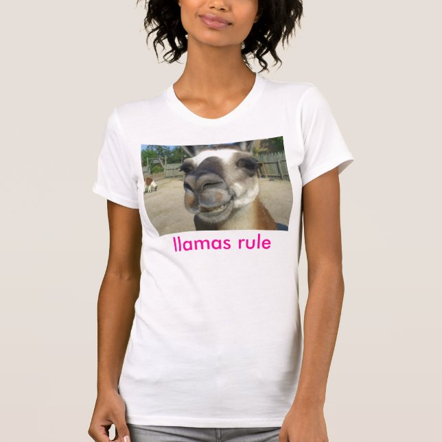 llamas rule  womesn tshirt (Front)