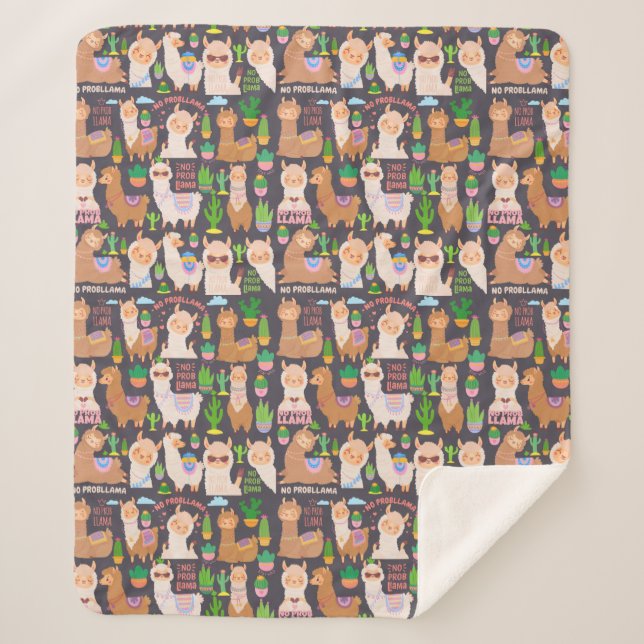 Llamas Sherpa Blanket (Front)