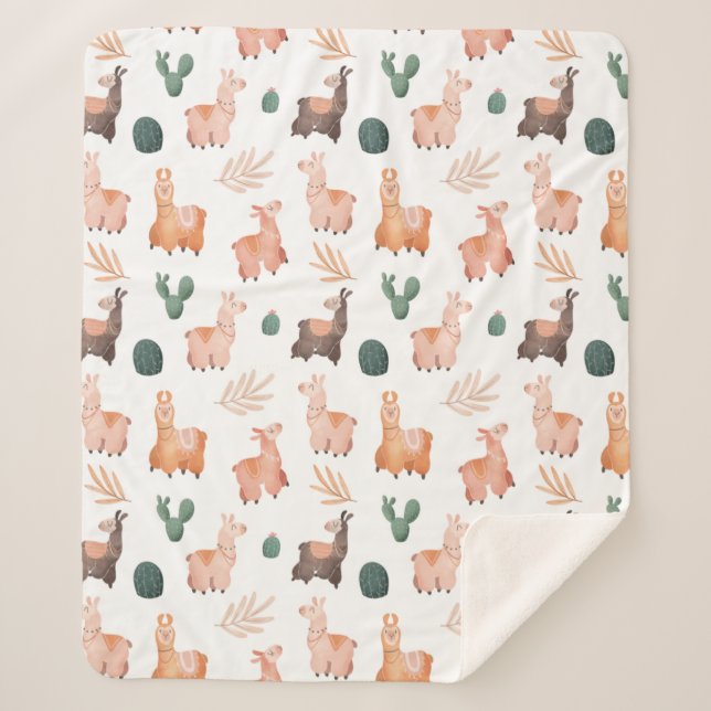 Llamas Sherpa Blanket (Front)