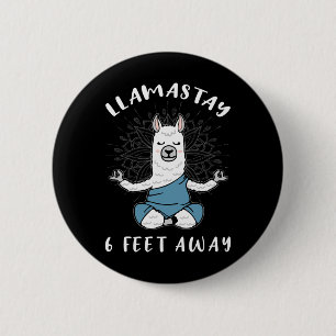 Llamastay 6 Feet Away Funny Llama Social Distancin Cm Round Badge