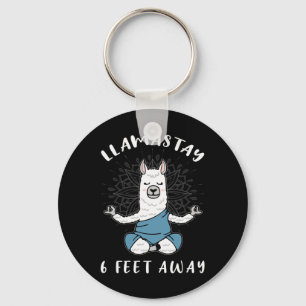 Llamastay 6 Feet Away Funny Llama Social Distancin Key Ring