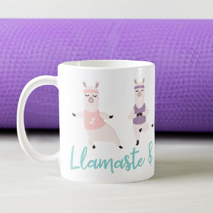 Llamaste & Drink Coffee Yoga Llamas Monogram Coffee Mug