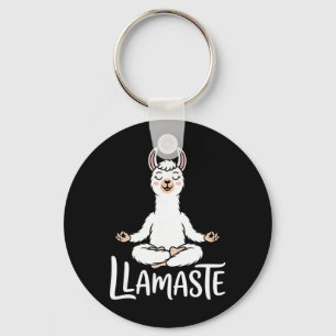 Llamaste Funny Llama Yoga Meditation Namaste Pun Key Ring