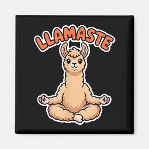 Llamaste Funny Meditating Llama Cute Yoga Animal D Magnet
