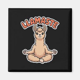Llamaste Funny Meditating Llama Cute Yoga Animal D Magnet