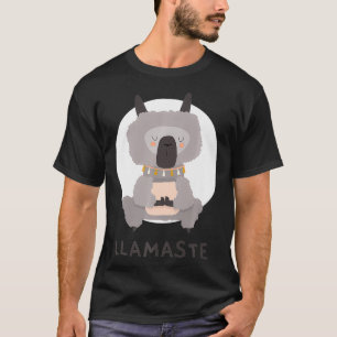 Llamaste Funny Namaste Yoga Llama Lover Gift men w T-Shirt