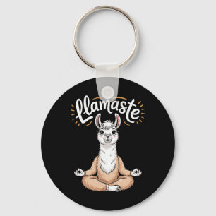 Llamaste Meditating Llama Yoga Pun Zen Humour Key Ring