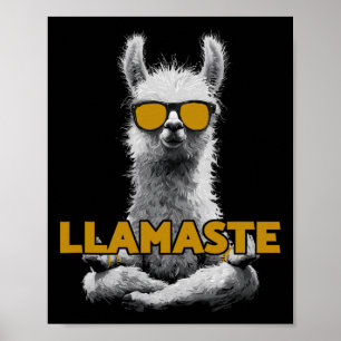 Llamaste Yoga Llama With Sungles  Poster