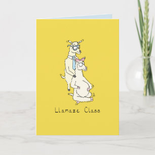 Llamaze Class - Funny Llamas at Lamaze Pun Card