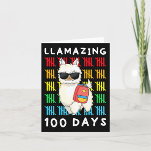 Llamazing 100 Days Of School Kids Llama Teacher 10 Card