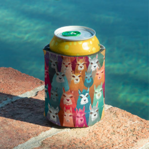 Llamazing Fiesta Stubby Holder, Rainbow Llama Can Cooler