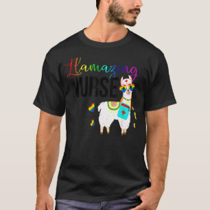 Llamazing Nurse Cute Llama Sunglasses Amazing Lgbt T-Shirt