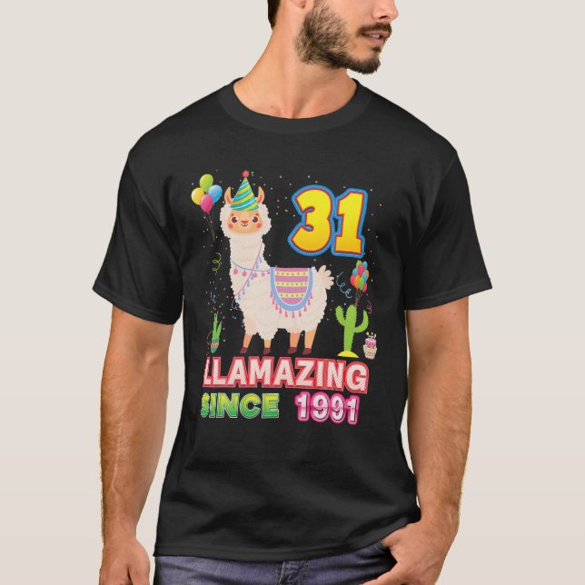 Llamazing Since 1991 Amazing Llama 31St Birthday 3 T-Shirt (Front)