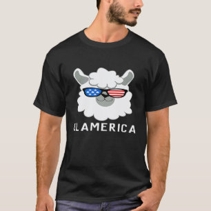 Llamerica Llama USA American for July 4th Fourth T-Shirt