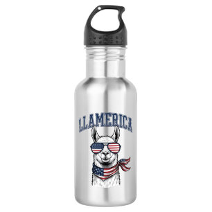 Llamerica Patriotic Llama Vintage Engraving T-Shir 532 Ml Water Bottle