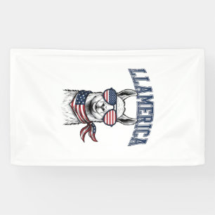 Llamerica Patriotic Llama Vintage Engraving T-Shir Banner