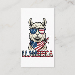 Llamerica Patriotic Llama Vintage Vector Design_1 Business Card