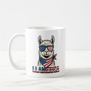 Llamerica Patriotic Llama Vintage Vector Design_1 Coffee Mug