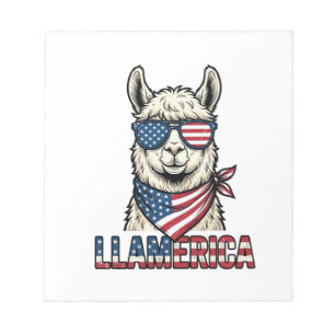 Llamerica Patriotic Llama Vintage Vector Design_1 Notepad