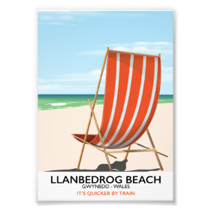 Llanbedrog Beach, Gwynedd Wales seaside poster