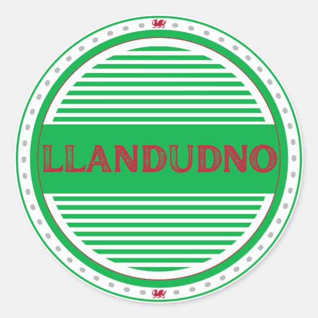Llandudno City Pride Emblem – Welsh Identity Classic Round Sticker (Front)