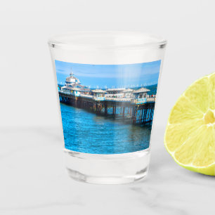 Llandudno pier in North Wales Shot Glass