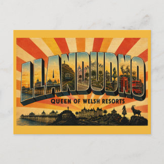 Llandudno Wales Queen of Welsh Resorts Vintage Art Postcard
