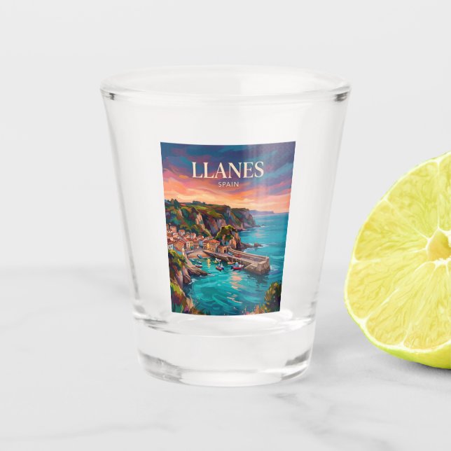 Llanes Spain Shot Glass (Front)