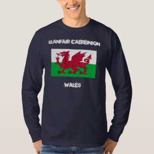 Llanfair Caereinion, Wales with Welsh flag T-Shirt