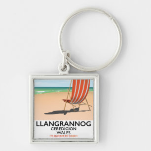 Llangrannog, Ceredigion Wales beach poster Key Ring
