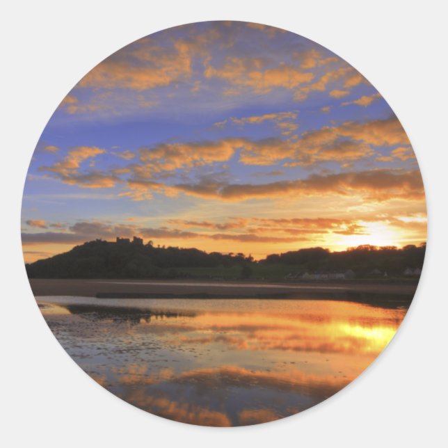Llanstephan Sunset Classic Round Sticker (Front)